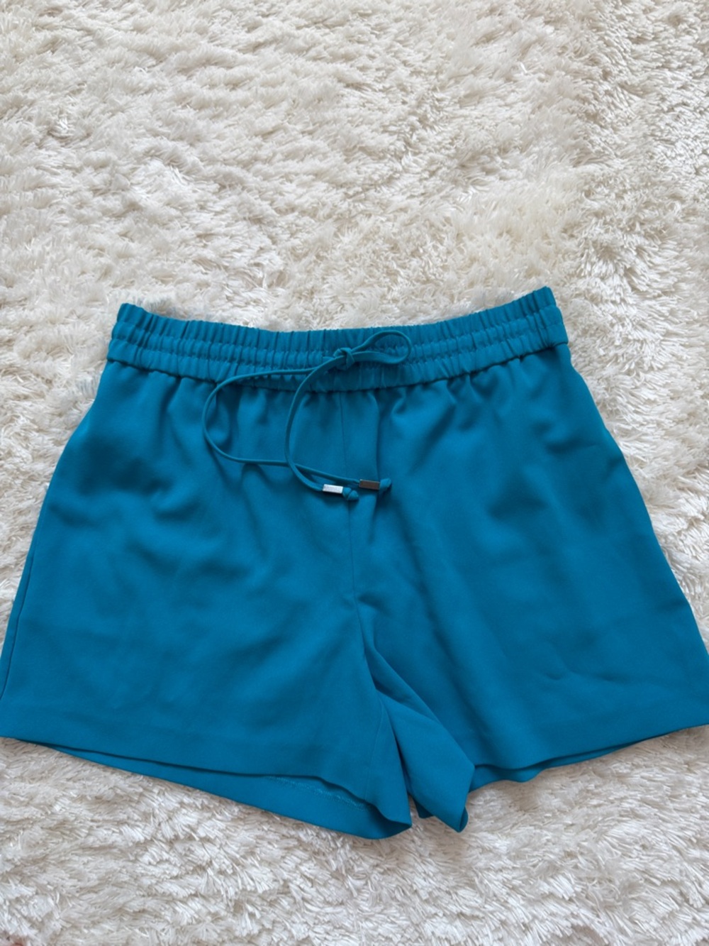 Alice + Olivia Teal Blue Elastic Drawstring  Shorts
